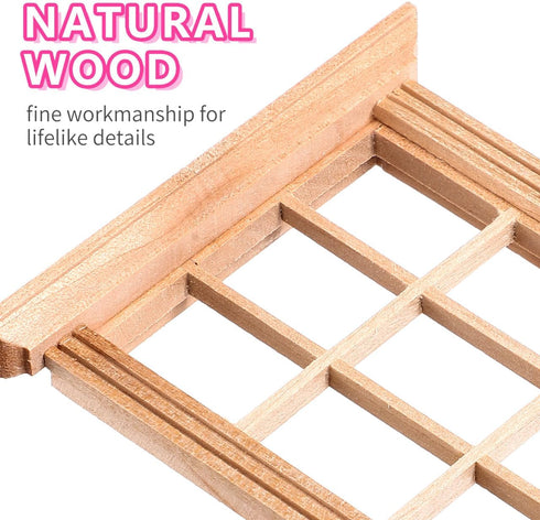8PCS 1: 12 DOITOOL Dollhouse Windows Scale Miniature Dollhouse Furniture Mini Window Frame Model DIY Doll House