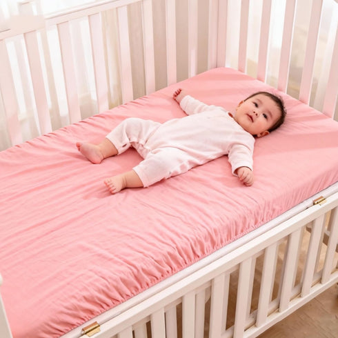 SEVDO 2 Pack 52"x28", Set Muslin Crib Sheets for Boys Girls Organic Cotton Fitted Baby Crib Sheet Soft and Breathable