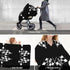 SHANGYINGJI Summer Cool Black and White Checkered Flag Car Seat Cover Baby Carseat Covers Baby for Girl Boy Muslin