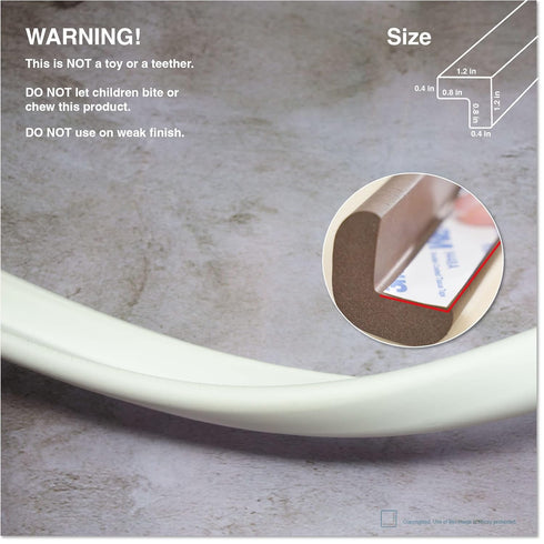 Roving Cove HeftyFit Edge Protector for Baby Proofing, 6ft Large Edge Bumper Guards, 3M Adhesive