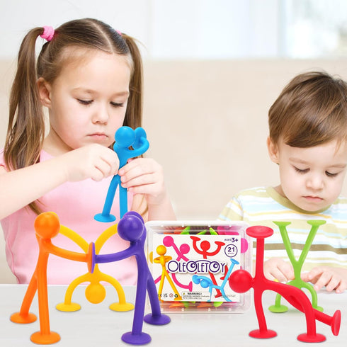 Suction Toys Sensory Fidget Toys for Kids - 21 Pack Creative Bath Toys for Toddlers, Fidget Travel Toys