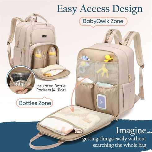 Backpack 2 30L-38L) Backpack Qualyphant Diaper Bag - Extra Large Diaper Bag for Kids Twins (Expandable - Cute Travel