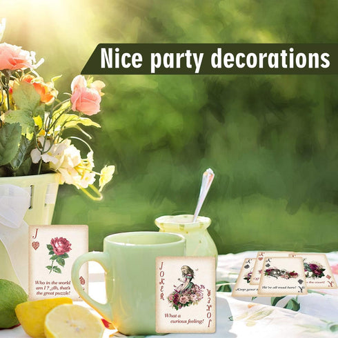 Treasure Cove Alice Playing Cards - Poker for Tea Party Game Supply, Themed Party Photo Props Decoration