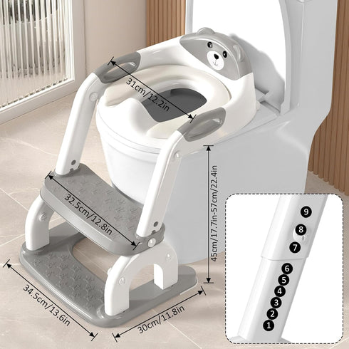 DEEKI 2 1 Potty Training Seat Upgrade in Toddler Training Toilet Chair Potty Seat with Step Stool Ladder for Baby Kids