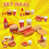 Pretend Play Food Set for Children, 15 PCS Removable Fast Food Playset with Tray