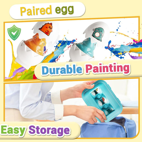 Tinabless Hide & Squeak Dinosaur Eggs, Montessori Sorting & Matching Learning Toys for Toddlers Kids Boys Girls, Easter
