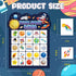 Leezead 24 Space Bingo Game, Players Outer Space Bingo Cards for Birthday Party Family Friends Large Group Activities