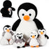 Aoriher 7 Pcs Penguin Stuffed Animal Sets 14 Inch Mommy Penguin and