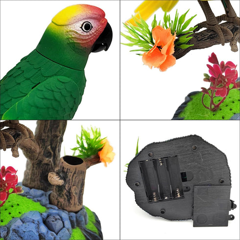 Tipmant Electronic Bird Toys - Electric Parrots Animal Pets Move Chirp for Home Office Room Decoration