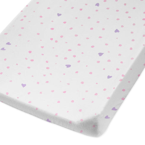 (Set HonestBaby Organic Cotton Changing Pad Covers of Two), Love Dot, One Size