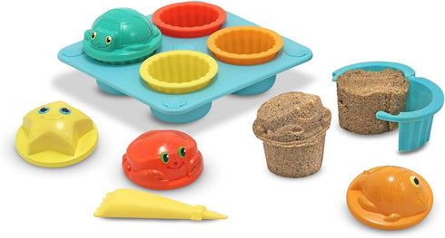 Melissa & Doug Sunny Patch Seaside Sidekicks Sand Cupcake Play Set - Toddler Beach Toys for Ages 3+