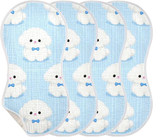 tplaotee 22x11in Cute White Bichon Frise Cotton burping Cloth Soft and Absorbent? Baby wash Cloth for Newborns boy