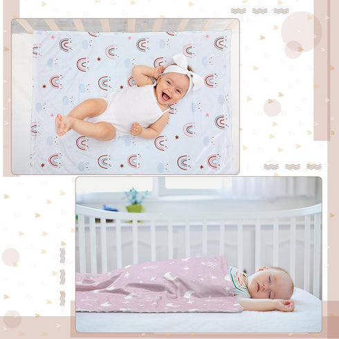 4 Pack 30 40 Tiamon Boho Rainbow Baby Blankets for Girl Boy Newborn Unisex Baby Quilts Boho Toddler Blanket Double