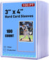 RIXUGIT 100ct Card Sleeves Hard Plastic - 100pt 3"x4" Trading Card Protector, Premium