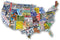 USA License Plate Map 1000 Piece Jigsaw Puzzle - Cool Wall Art in the Shape of the US - 31 inches long
