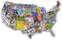 USA License Plate Map 1000 Piece Jigsaw Puzzle - Cool Wall Art in the Shape of the US - 31 inches long