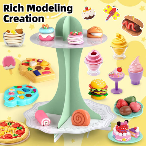 Kaelinda Sets 4-8, 3+, 3 4 5 6 7 Play Color Dough for Kids Ages Ice Cream Maker Playdough Kits for Kids Ages Play Food