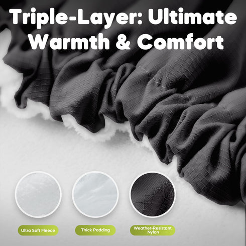 Mamatepe Winter Baby Car Seat Cover, Rain and Snow Repellent, Windproof Warm Fleece Breathable with U Shape Zipper
