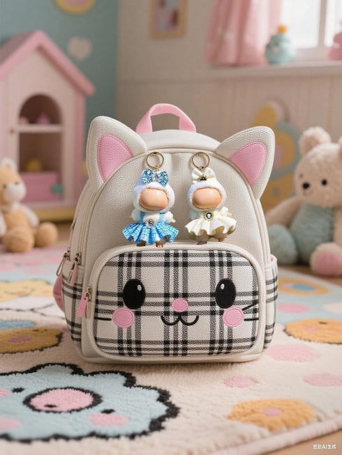 VVQUI (2 Pack) 17cm Set, Clothes for LABUBU Doll (NO Dolls), Black Plaid Outfit & Hot Pink Plaid Dress, Stylish Dress
