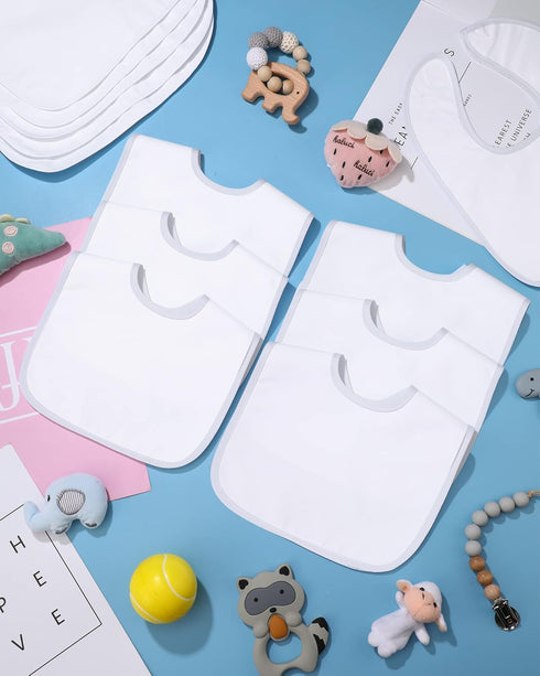 30 2 Foaincore Pcs White Bibs for Baby Unisex Teething Bib Ply Waterproof Absorbent Durable White Bibs Bulk for DIY