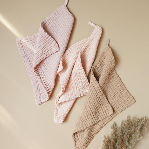 7-Pack, 100% 11x11 inches Konssy Baby Muslin Washcloths Cotton Baby Bath Washcloths, Soft & Absorbent Wash Cloths