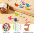 100 Pack Mini Resin Ducks, Multicolor Tiny Ducks Wearing Party Hats for Micro Landscape Dollhouse Garden