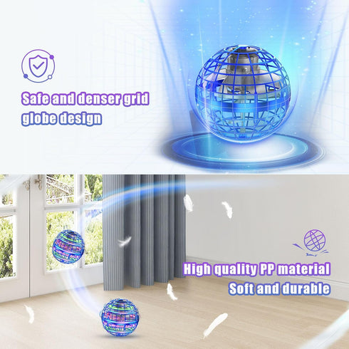 Flying Ball Orb Toys - Hover Soaring Flying Toy Globe Shape Magic Boomerang Spinner Mini Drone for Kids Adults (Blue)
