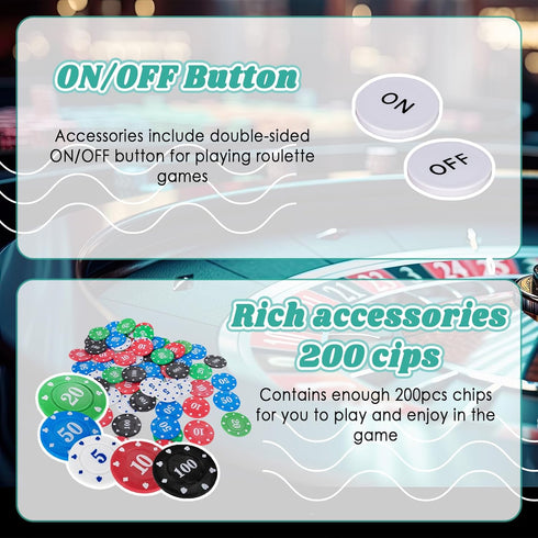 Extguds Roulette Wheel and Craps Set - 10 Inch Roulette Wheel, 200 Chips, 3 Dices, Perfect for Game Night Party