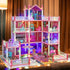 GirlDiary 4-Story 11 4 Set 3 4 5 6 7 8+ Doll House, Dream Dollhouse for Girls Pretend-Play DIY Dollhouse Kit - Rooms
