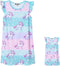 Jxstar Matching Girls&Doll Nightgowns Pajamas Princess Sleepwear Flutter Sleeve Night Dresses