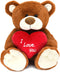 10'' I Love You! Teddy Bear with Red Heart, Soft Plush Doll Stuffed Animal Gifts for Her/Girlfriend Mom Kids (Brown)