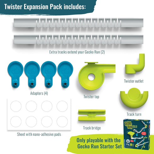 Gecko Run Marble Run Twister Expansion Pack by Thames & Kosmos for Vertical Marble Run Starter Set