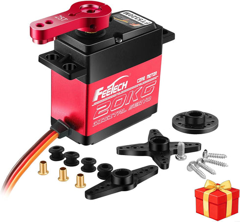 20KG 7.4V 180 1/8 1/10 x4, RC4WD, FEETECH Servo Motor High Voltage Waterproof High Torque RC Servo Full Metal Gear