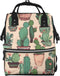 QSMJKLD Cactus Pattern Diaper Bag with Changing Pad, Pacifier Holder - Multifunction Travel