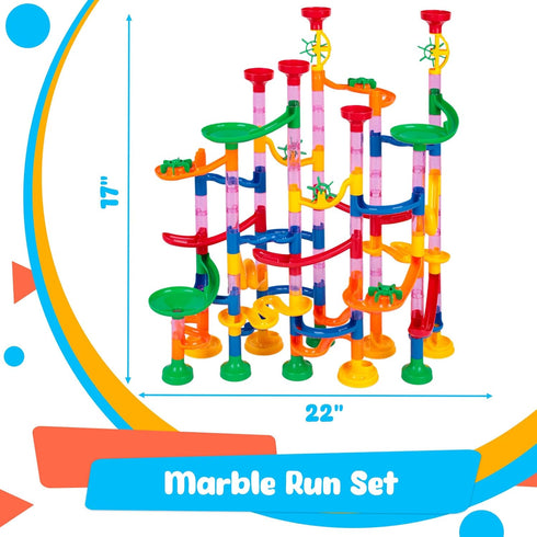 LovesTown 133PCS Marble Run Set, Educational Toy for Kids, Construction Building Blocks for 2-4 Players