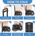 Car Seat Travel Cart for Airport, Car Seat Dolly Carseat Roller Foldable Car Seat Carrier Dolly with Blue Straps