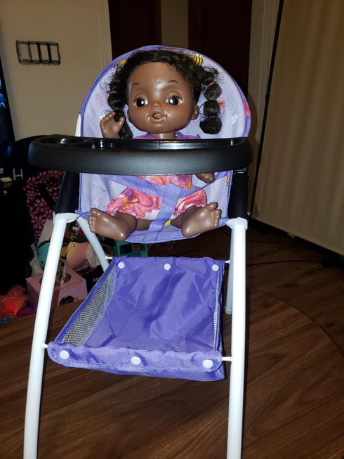 ANIVIA Baby Doll High Chair for Dolls Up to 16'', Purple (DH010-PURPLE)