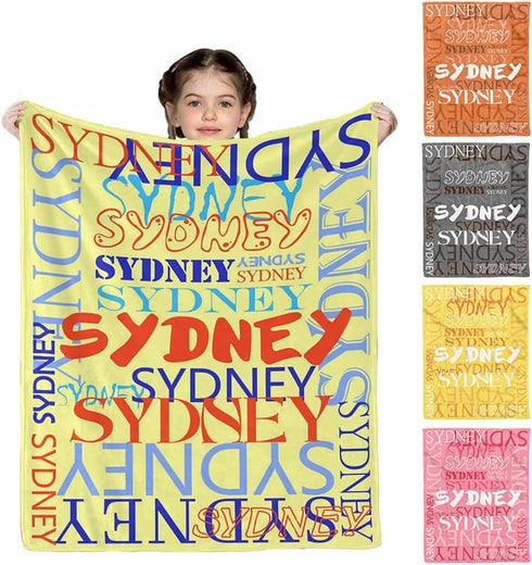 60x50inch D-Story Personalized Baby Blankets with Names, Custom Baby Girls Blanket Initial Swaddle Blanket
