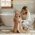 HUITAO 2 Pack 6-Layer 100% 32x32 Inch Hooded Baby Bath Towels for Newborn, - Muslin Cotton, Soft Absorbent Baby Towels