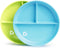 Munchkin Stay Put Suction Plates - Baby and Toddler, 3 Divided Sections, Blue/Green