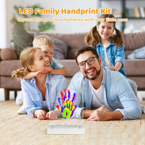 wkao Set Led Handprint Keepsake Kit, DIY Family Frame, Personalized Gift for Parents, Baby Hand and Footprint Art