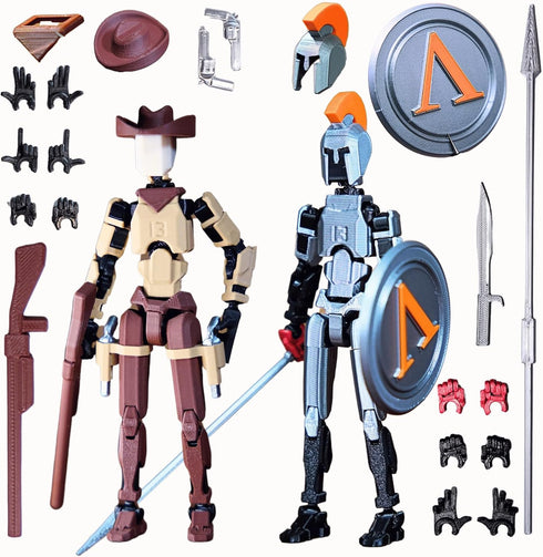 Spartan and Cowboy t13 Action Figure2-Pack 5.4 inchesAssembly Completed 3D Printed Dummy