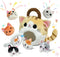 hittaty Cat Stuffed Animal House- Plush Kitten Toy Set with 6 Soft Cats