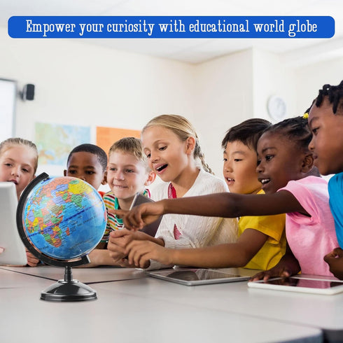VAP 6 inch World Globe for Kids Learning - Interactive Earth Globe with Stand for Children Students Educational