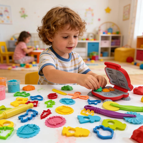 Yunerkita Set, F963 3-8 Play Dough Tools Kids Clay Molds Kit with Animal Letters Numbers Cutters Rollers Storage Box