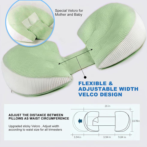 KGAUT Pregnancy Pillow for Pregnant Women, Memory Foam Pillow for Side Sleeper, Maternity Pillow Support for Back