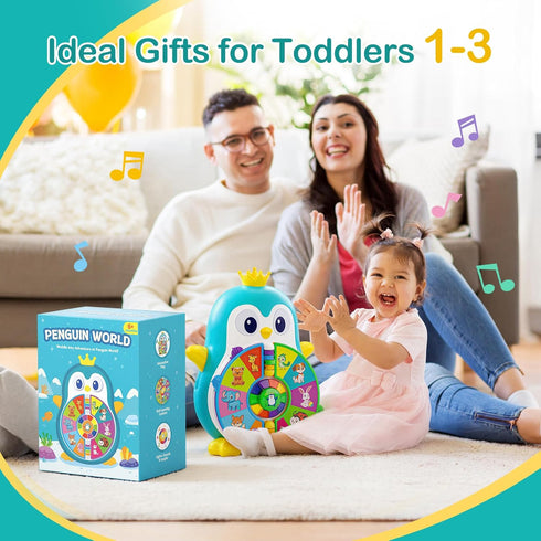 1 1-3 5 1st 12-18 Musical Penguin Learning Toys for Year Old Boy Gifts, Educational Baby Toys for Year with Themes