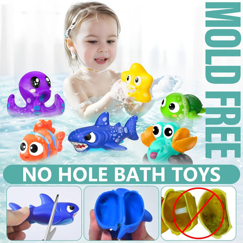 GZHFMUS 1-3,Water No Hole Mold Free Baby Bath Toys for Kids Ages Toys for Babies and Toddlers,Ocean Animal Bath Toys