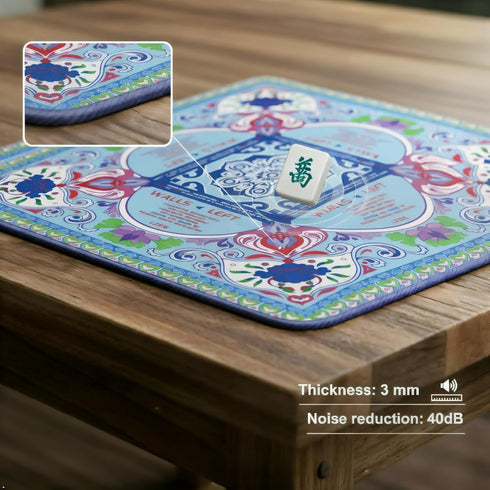 (33"33"), 3mm LZSIG Mahjong Mat for Table Anti-Slip Noise Reduction Gaming Mat with Carrying Bag for American Mahjong