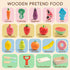 34Pcs Sets Set 3+ Wooden Play Food for Toddlers - Velcro Fruit and Veggies with Basket & Chopping Board, Play Food